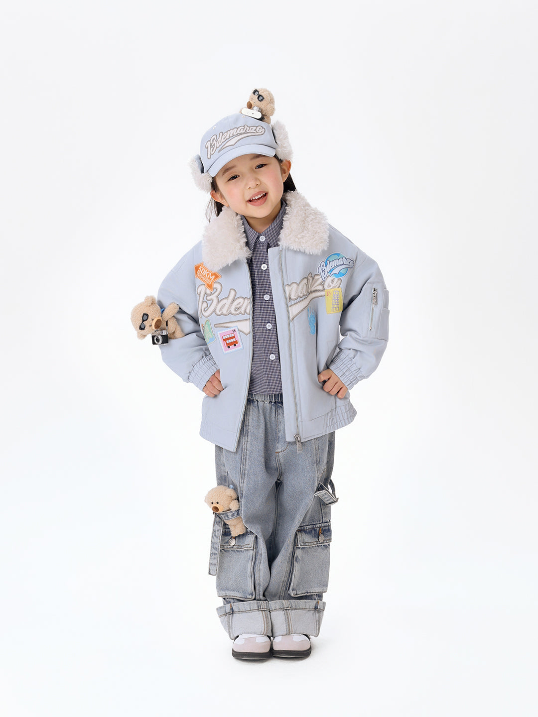 13DE MARZO BabyBear Travel Badge Jacket Blue - 13DE MARZO