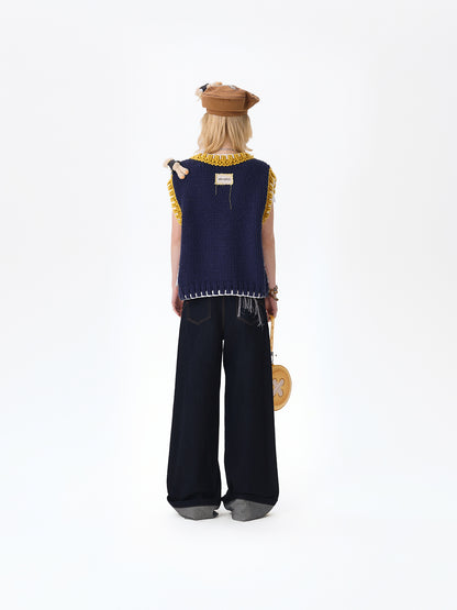 13DE MARZO Tailor Bear Button Jeans Navy Blue - 13DE MARZO