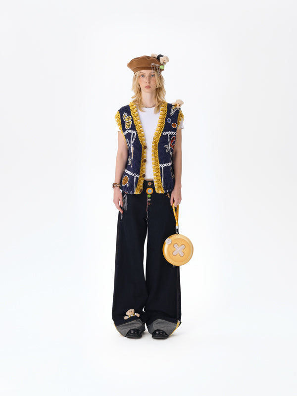 13DE MARZO Tailor Bear Tools Knit Vest - 13DE MARZO