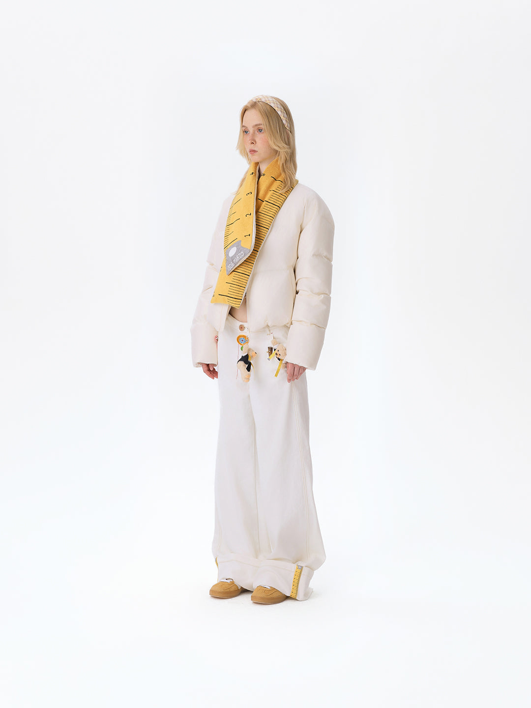 13DE MARZO Tailor Bear Button Jeans White - 13DE MARZO