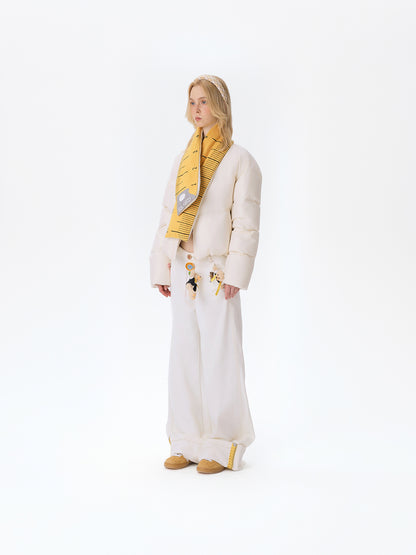 13DE MARZO Tailor Bear Button Jeans White - 13DE MARZO