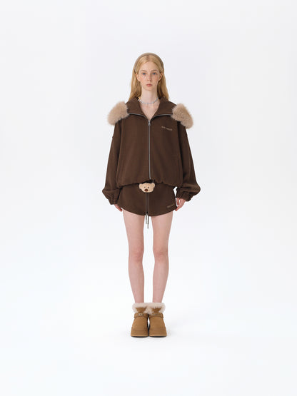 13DE MARZO Bear Plush Snow Boots Khaki - 13DE MARZO