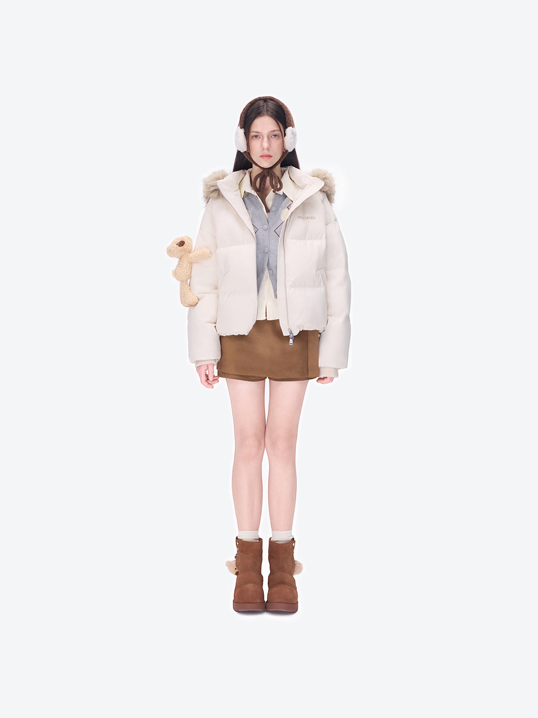 13DE MARZO Logo Snow Boots Brown - 13DE MARZO