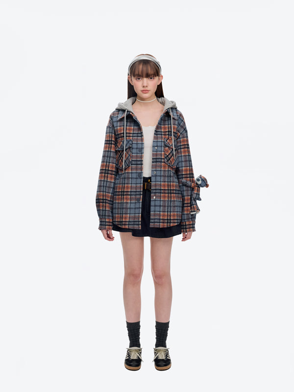 13DE MARZO Doozoo Checked Hooded Jacket - 13DE MARZO