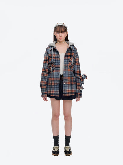 13DE MARZO Doozoo Checked Hooded Jacket - 13DE MARZO