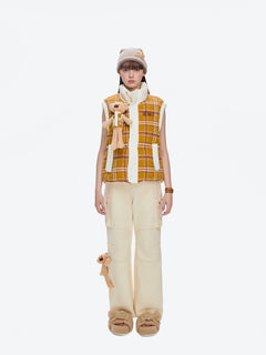 13DE MARZO Doozoo Checkered Down Vest