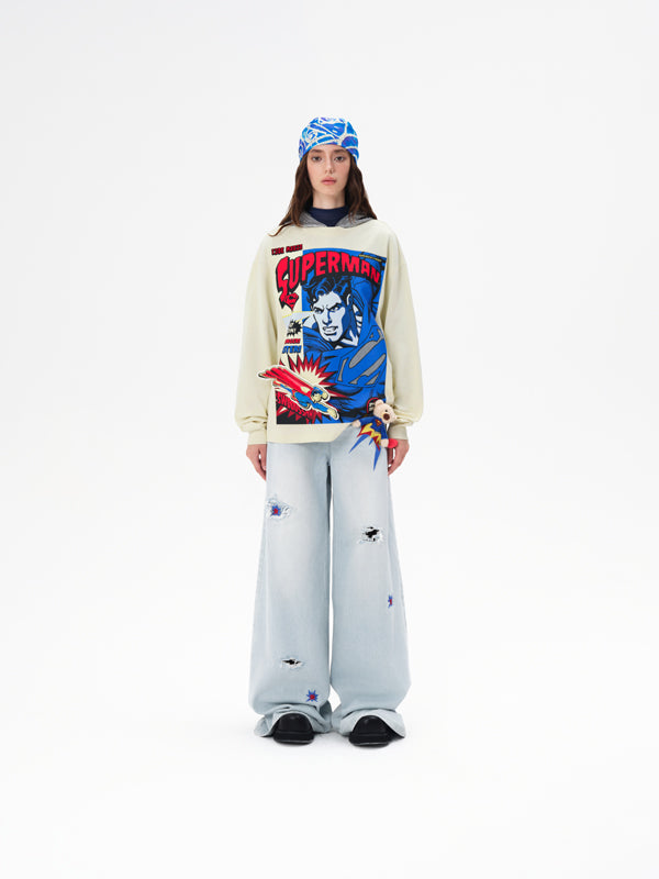 13DE MARZO Superman Bear Comic Sweater - 13DE MARZO