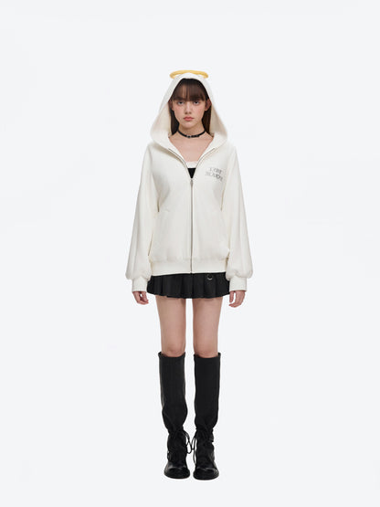 13DE MARZO Angel Devil Bear Zipped Hoodie - 13DE MARZO