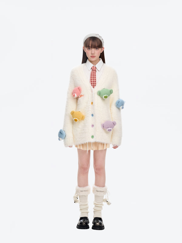 13DE MARZO Doozoo Pastel Bear Cardigan - 13DE MARZO