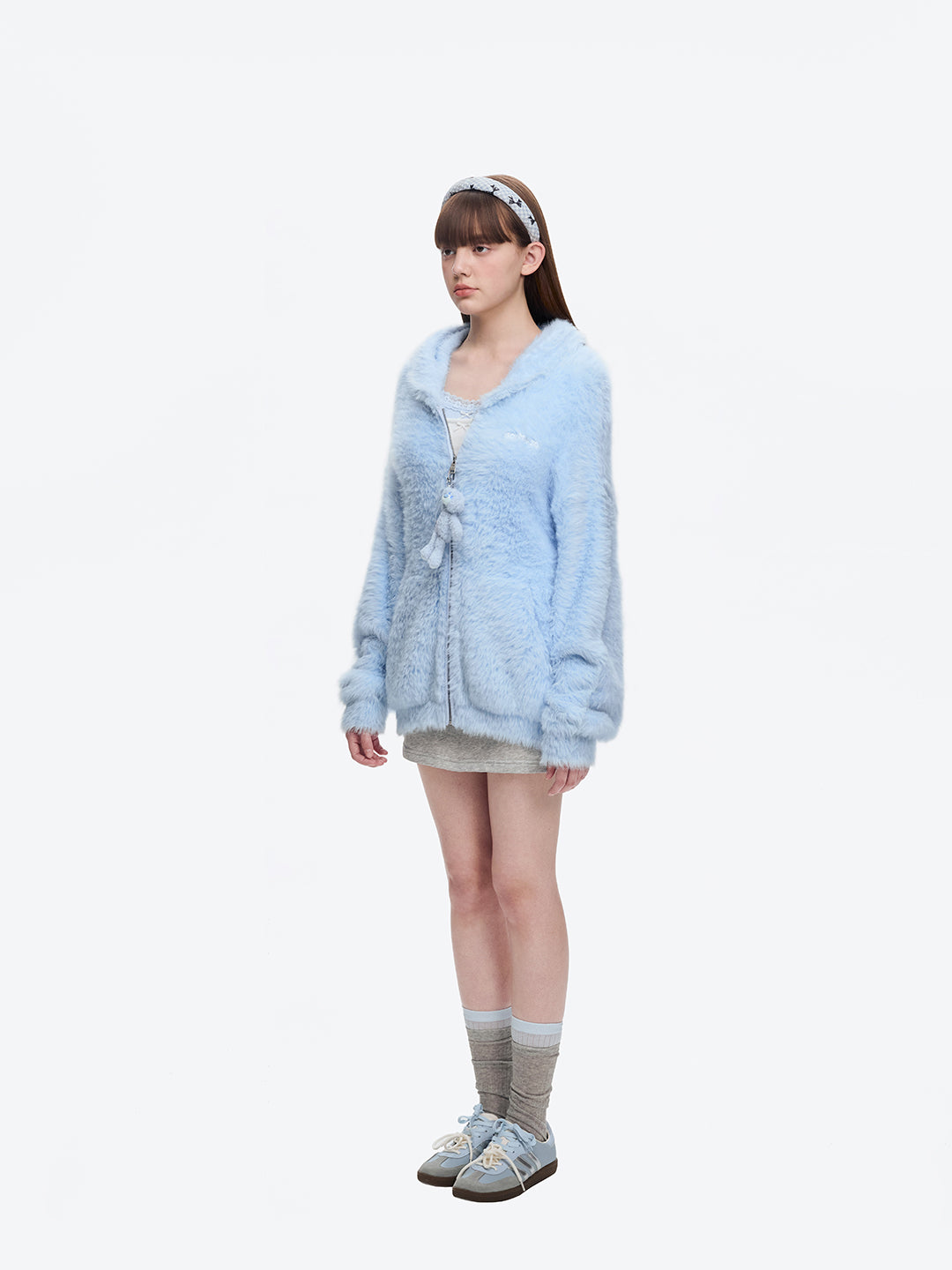 13DE MARZO Faux Mink Fur Zip Jacket - 13DE MARZO