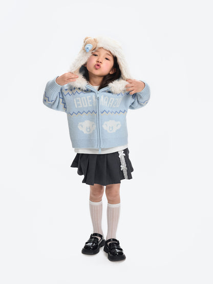 13DE MARZO Babybear Fair lsle Zip Hoodie - 13DE MARZO