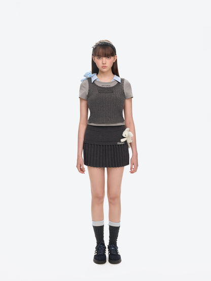 13DE MARZO Doozoo Knitted Pleated Skirt - 13DE MARZO