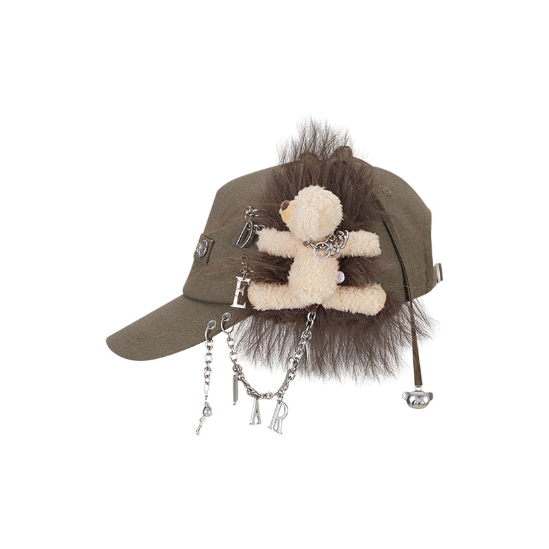 13DE MARZO Chains Fuzzy Ear Flap Cap - 13DE MARZO