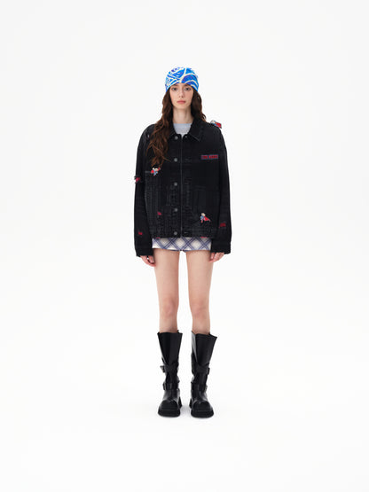 13DE MARZO Superman Bear Denim Jacket - 13DE MARZO