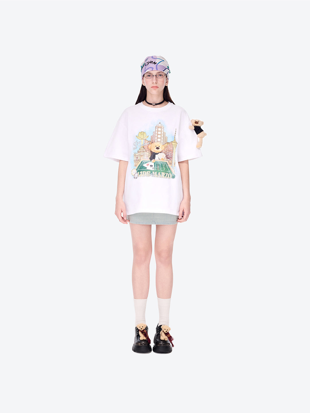13DE MARZO Bear Macau Resort T-shirt White