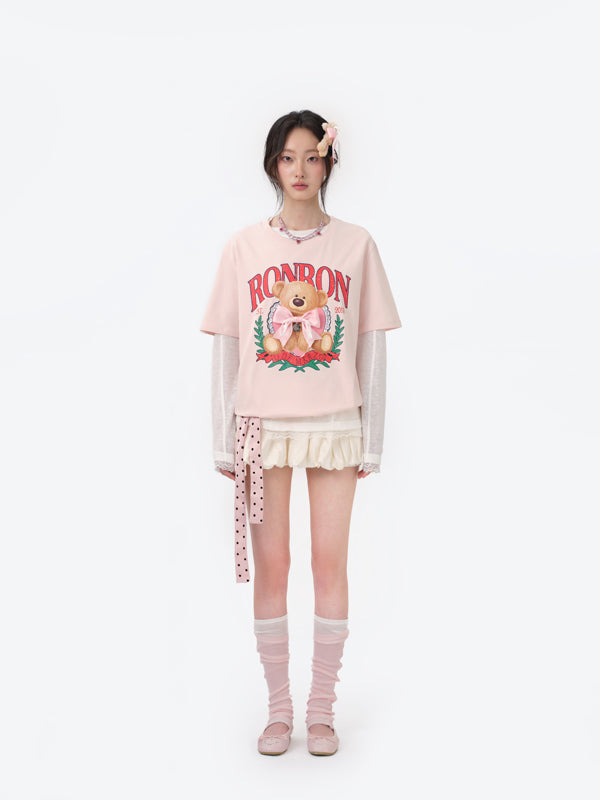 13DE MARZO RONRON Bear Ribbon Tee - 13DE MARZO