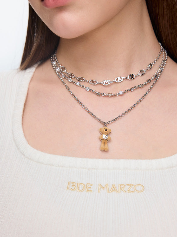 13DE MARZO Bear Hug Heart Layered Necklace - 13DE MARZO