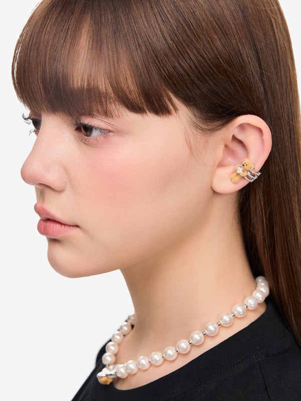 13DE MARZO Bear Hug Heart Ear Cuff - 13DE MARZO