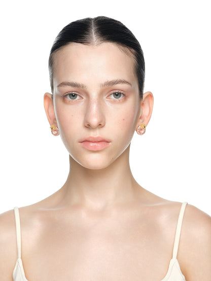 13DE MARZO Donut Bear Earring Golden - 13DE MARZO