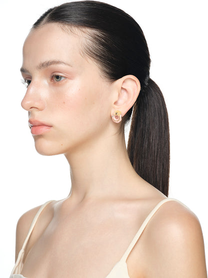 13DE MARZO Donut Bear Earring Golden - 13DE MARZO