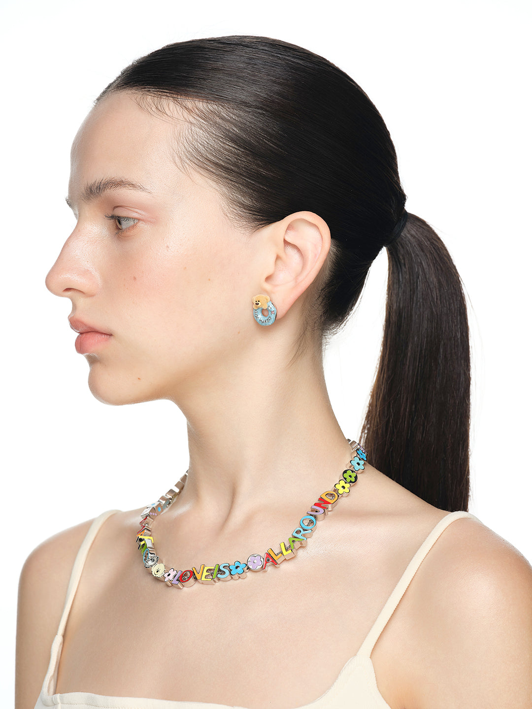 13DE MARZO Donut Bear Earring Silver - 13DE MARZO