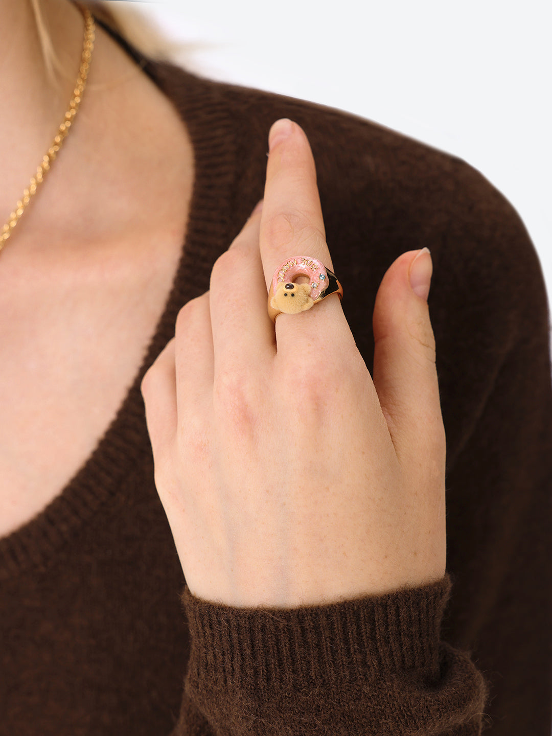 13DE MARZO Donut Bear Ring Golden - 13DE MARZO