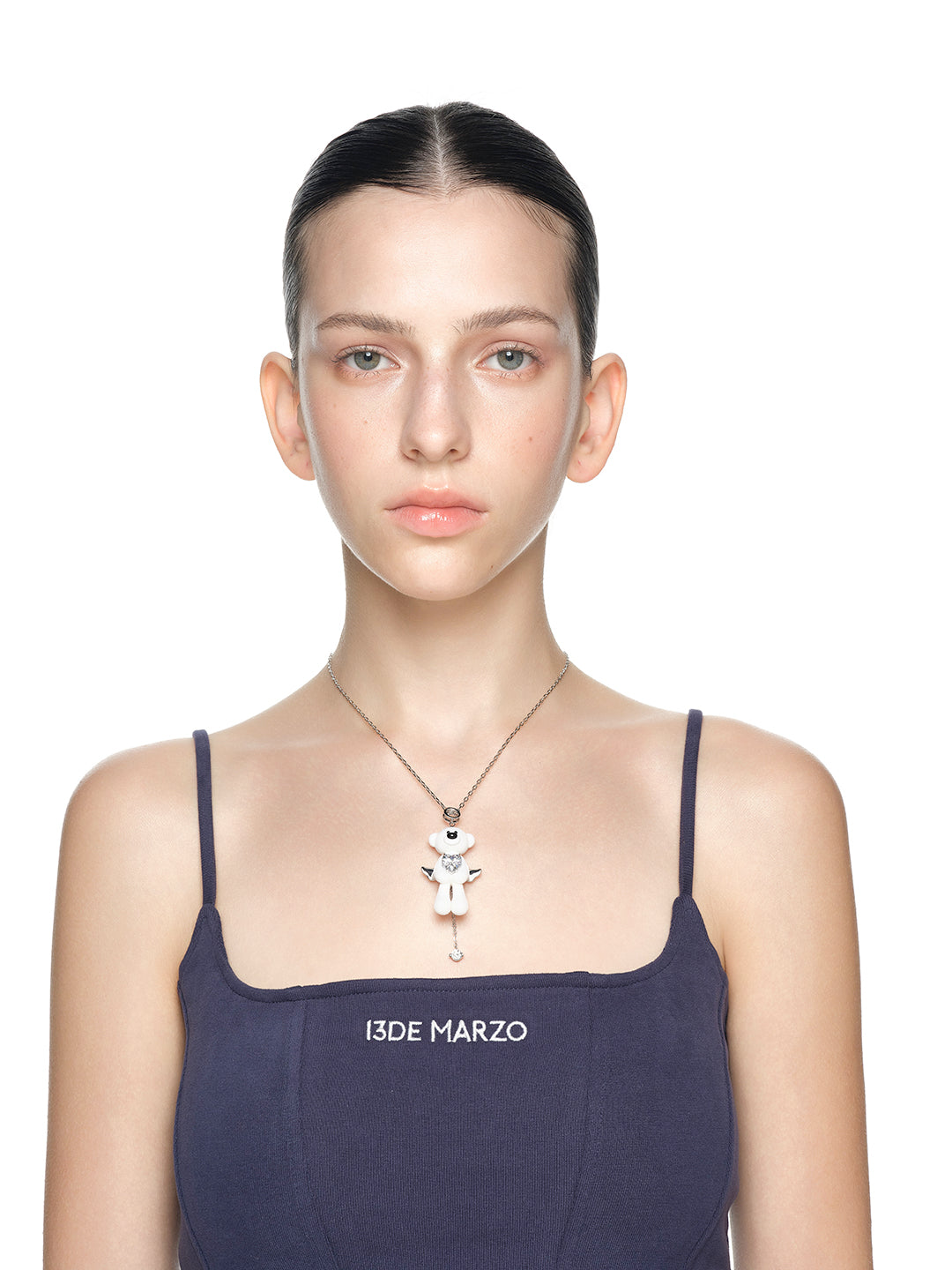 13DE MARZO Bear Angel Zircon Necklace - 13DE MARZO