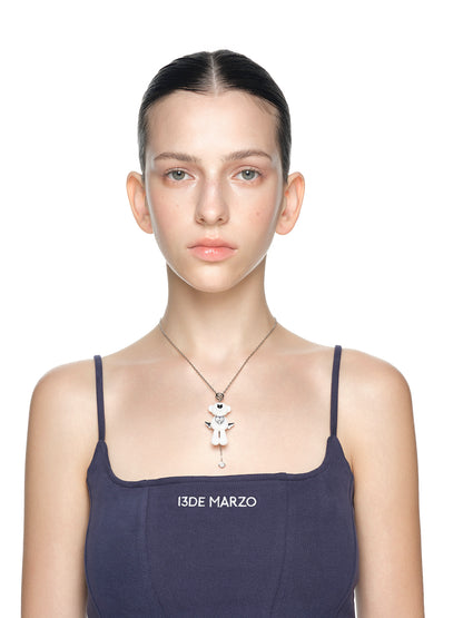 13DE MARZO Bear Angel Zircon Necklace - 13DE MARZO