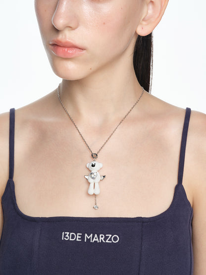 13DE MARZO Bear Angel Zircon Necklace - 13DE MARZO