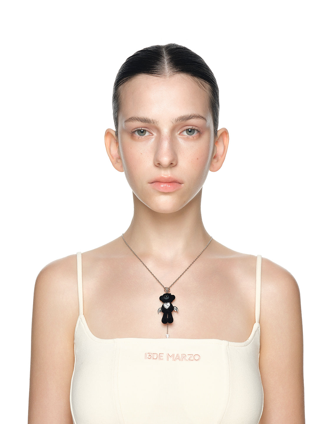 13DE MARZO Bear Demon Zircon Necklace - 13DE MARZO
