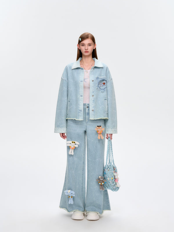 13DE MARZO Holiday Plushies Denim Jacket - 13DE MARZO