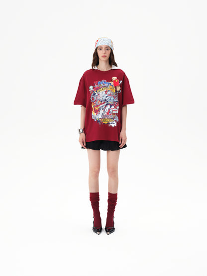 13DE MARZO Superman Bear Illustrated T-shirt - 13DE MARZO