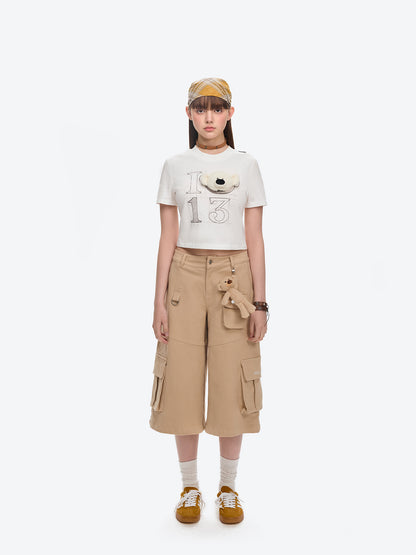 13DE MARZO Doozoo 3-D Bear Cropped Top - 13DE MARZO