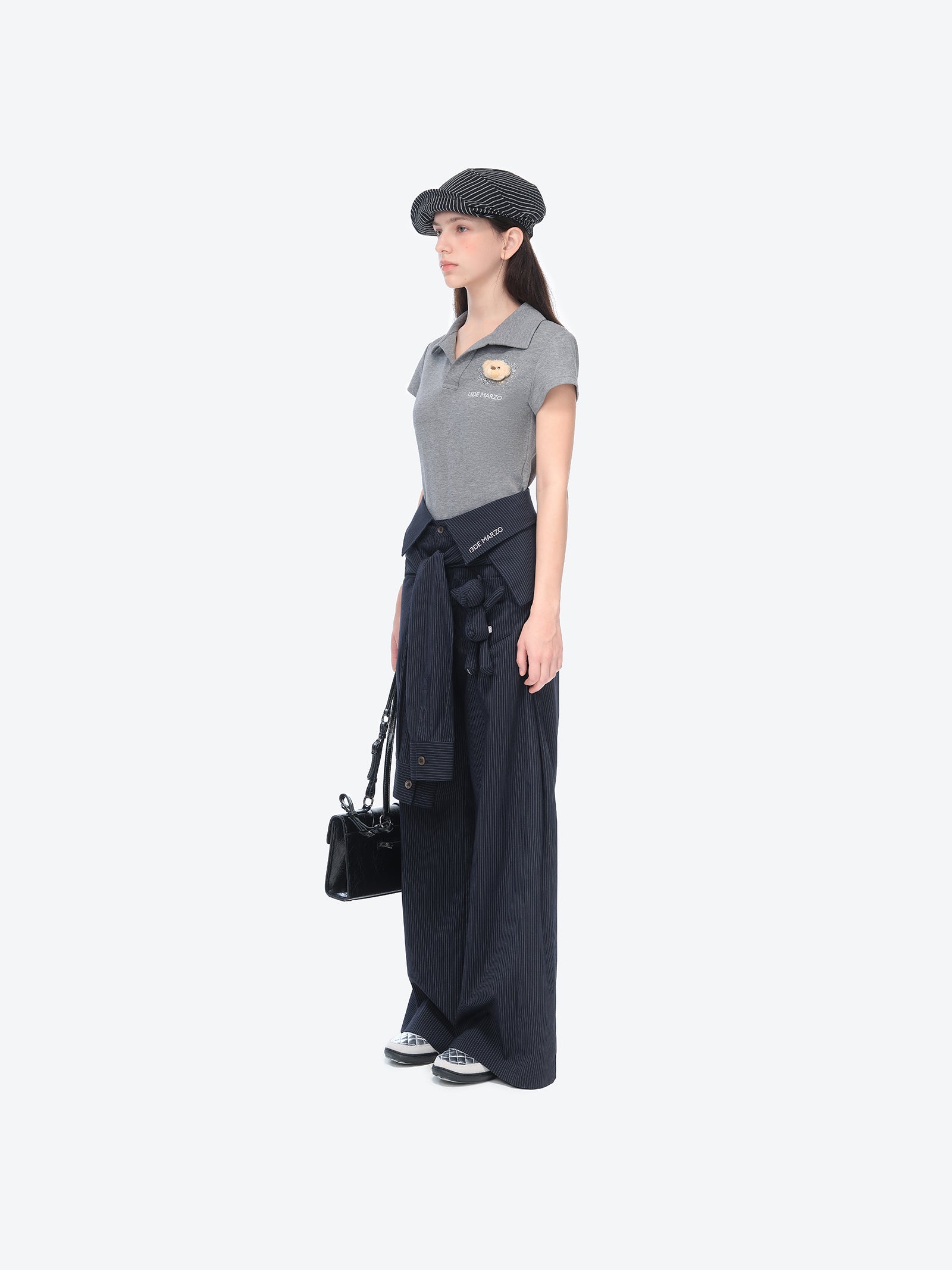 13DE MARZO Bear Shirt Casual Pants Grey - 13DE MARZO