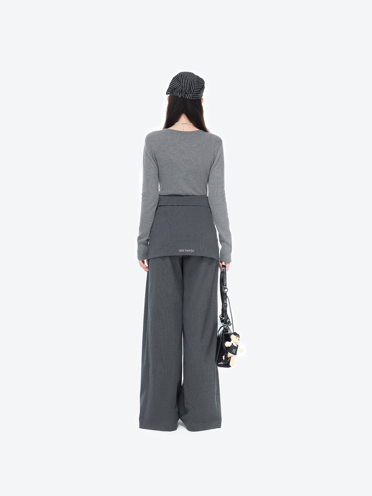 13DE MARZO Bear Shirt Casual Pants Grey - 13DE MARZO