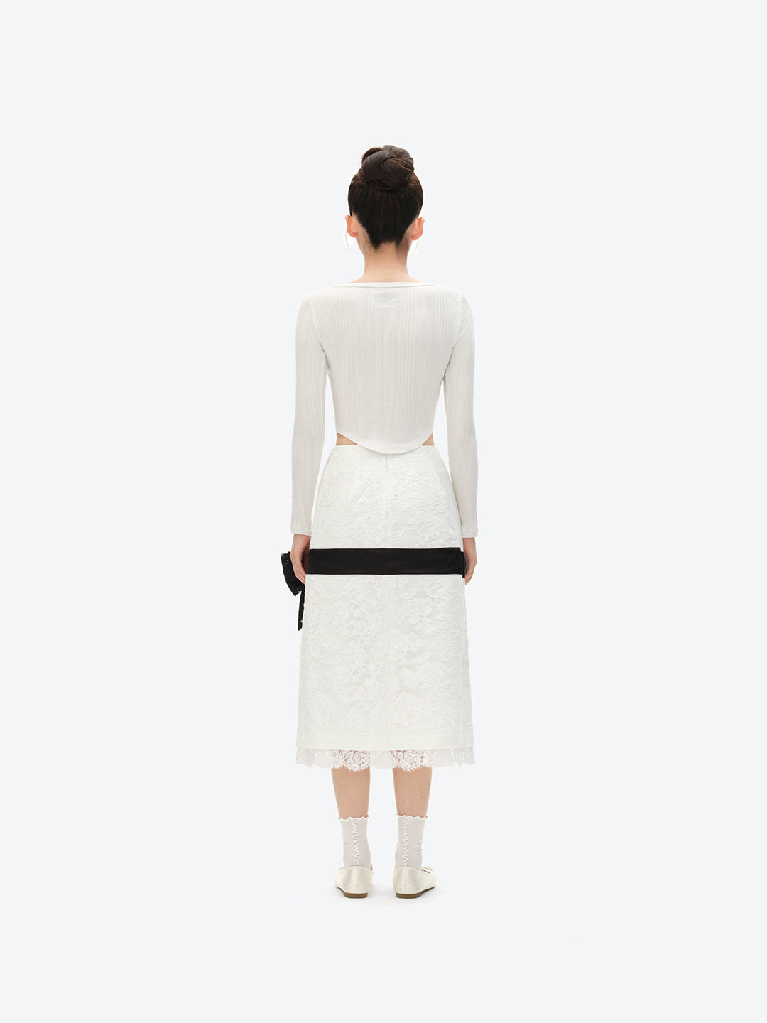 13DE MARZO Bow Lace Long Dress