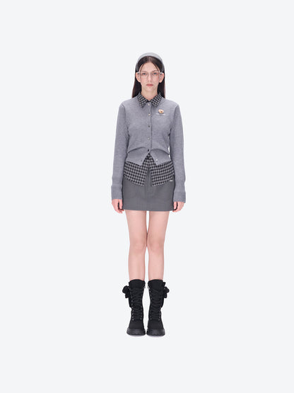 13DE MARZO Mini Logo Cardigan Grey