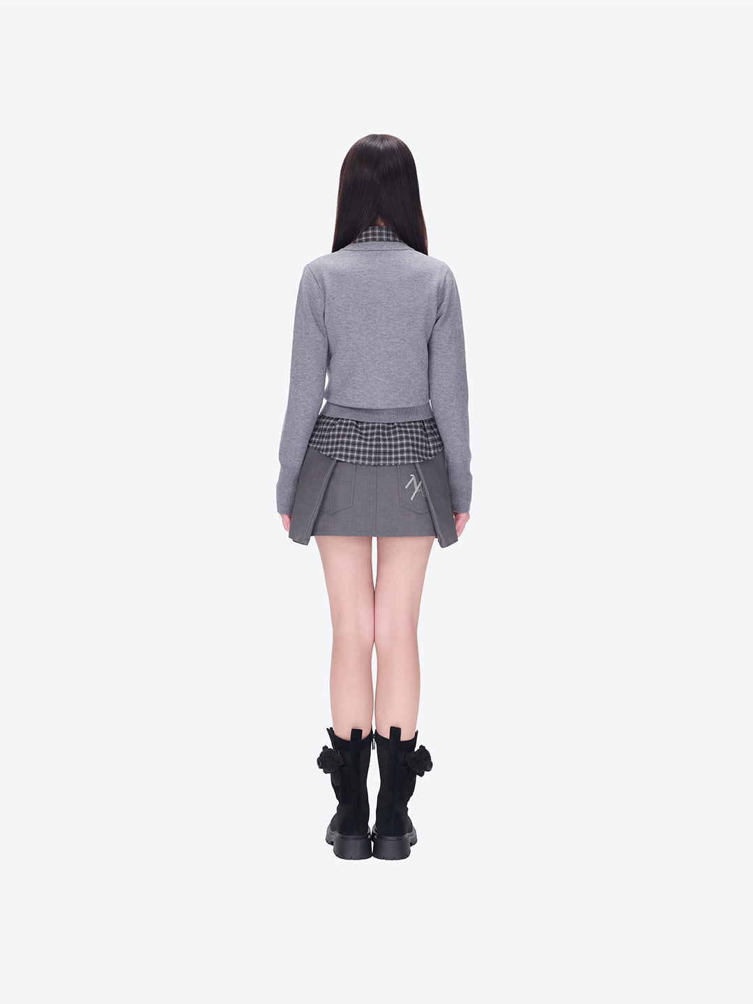 13DE MARZO Mini Logo Cardigan Grey