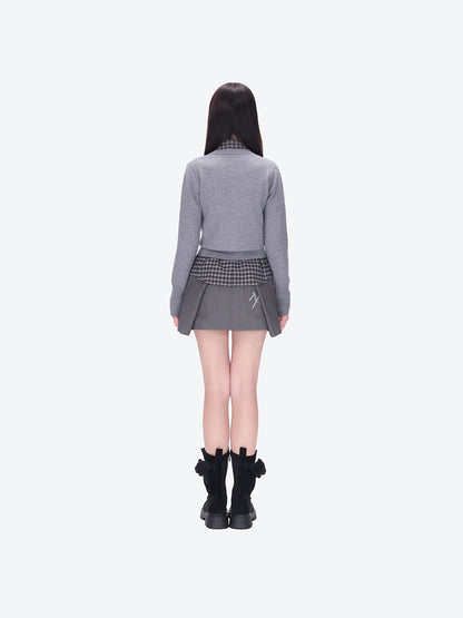 13DE MARZO Mini Logo Cardigan Grey