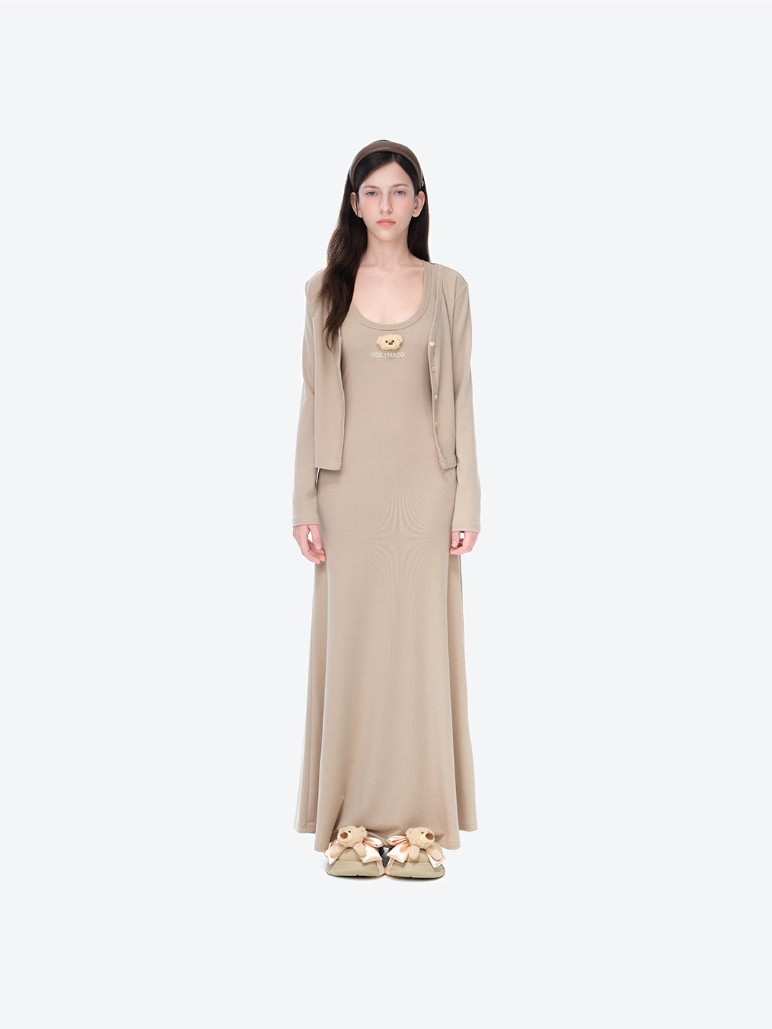 13DE MARZOBear Top With Bodycon Dress Khaki 13DE MARZOBear Top With Bodycon Dress Khaki