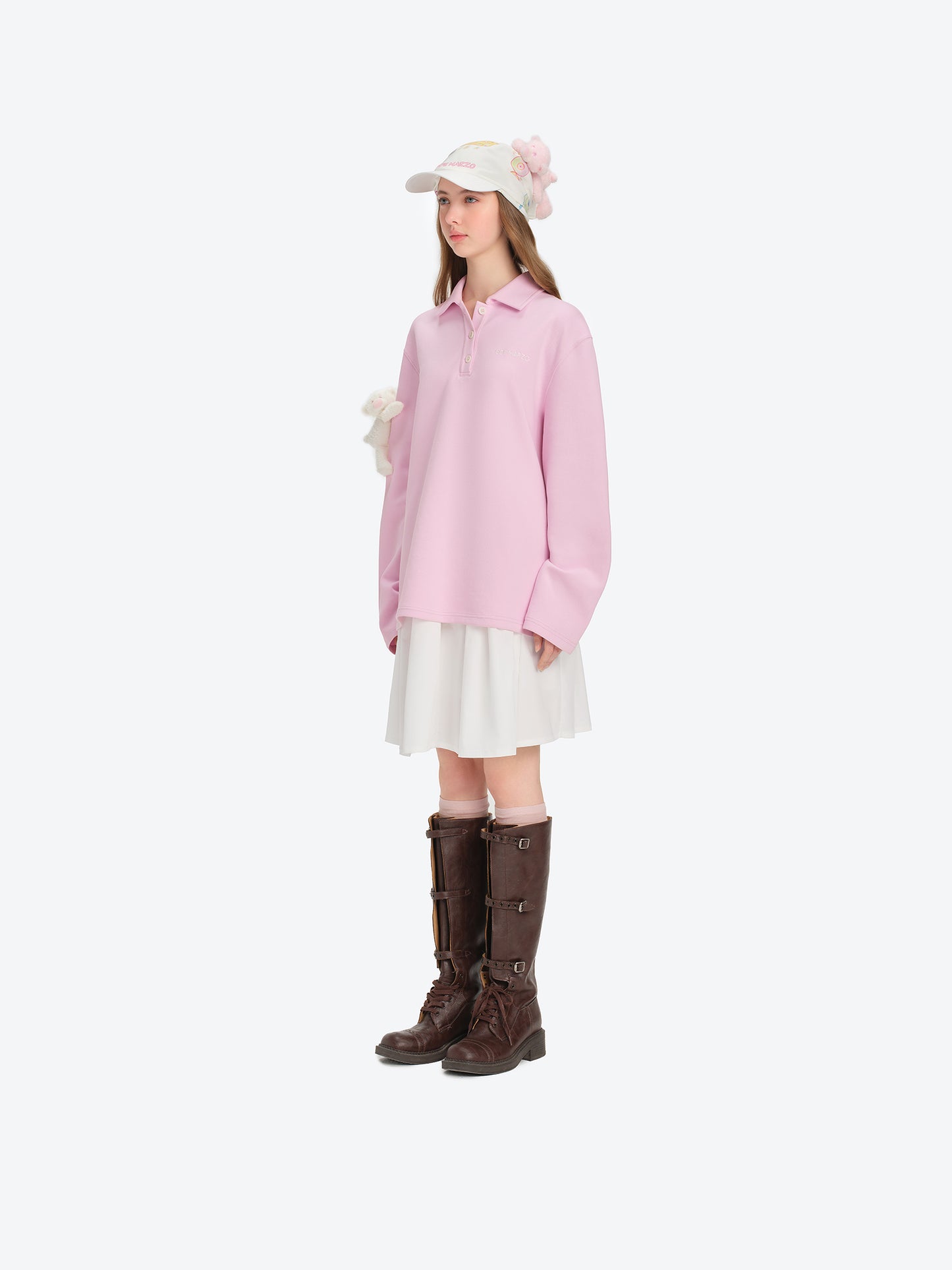 13DE MARZO Bear Polo T-shirt Pink - 13DE MARZO