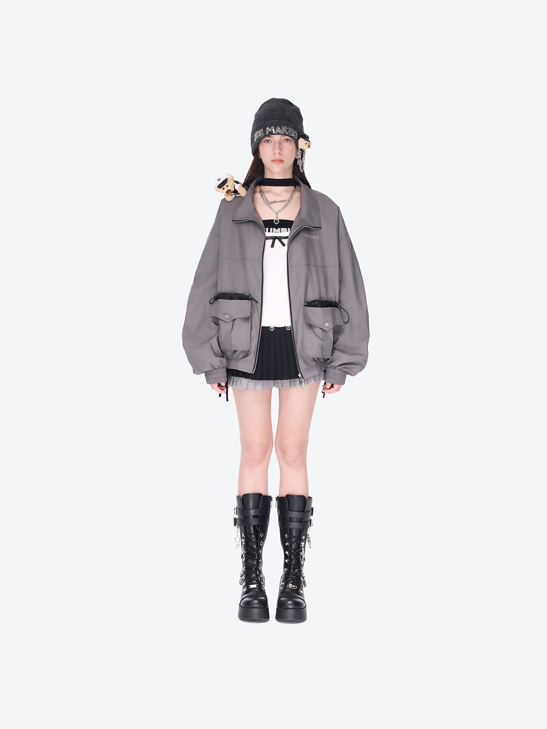 13DE MARZO Sheriff Bear Sports Jacket Grey - 13DE MARZO