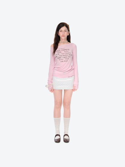 13DE MARZO Timeline Print Undershirt Pink - 13DE MARZO