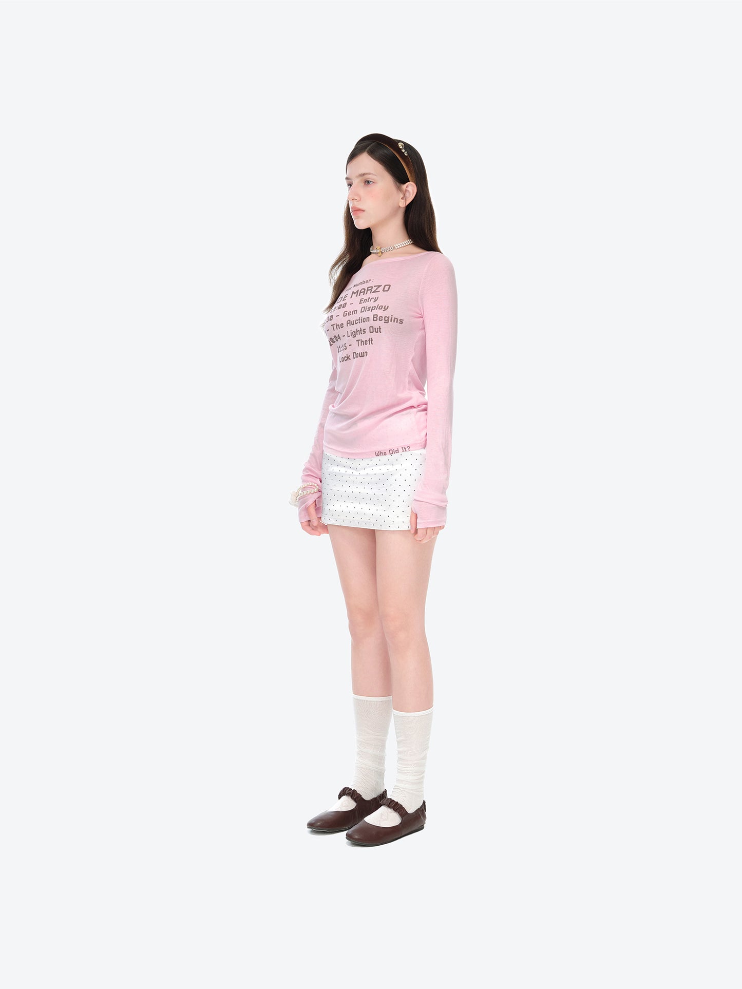 13DE MARZO Timeline Print Undershirt Pink - 13DE MARZO