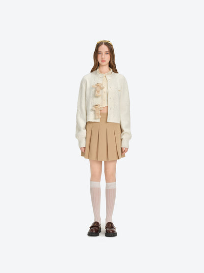 13DE MARZO Sequin Knit Cardigan White - 13DE MARZO