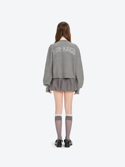 13DE MARZO Sequin Knit Cardigan Grey - 13DE MARZO