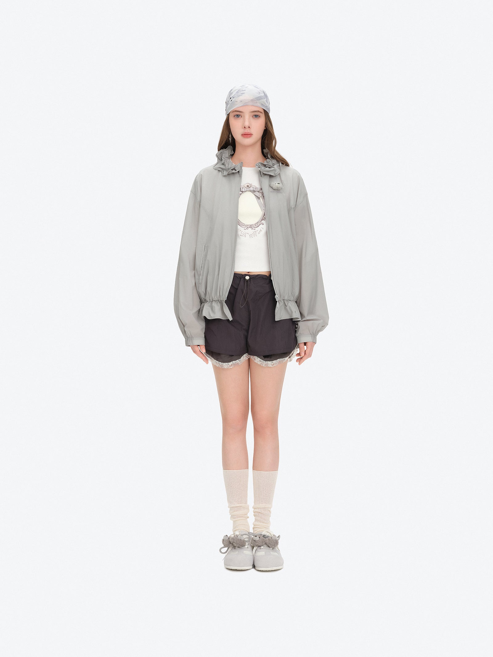 13DE MARZO Lace Collar Lightweight Jacket - 13DE MARZO