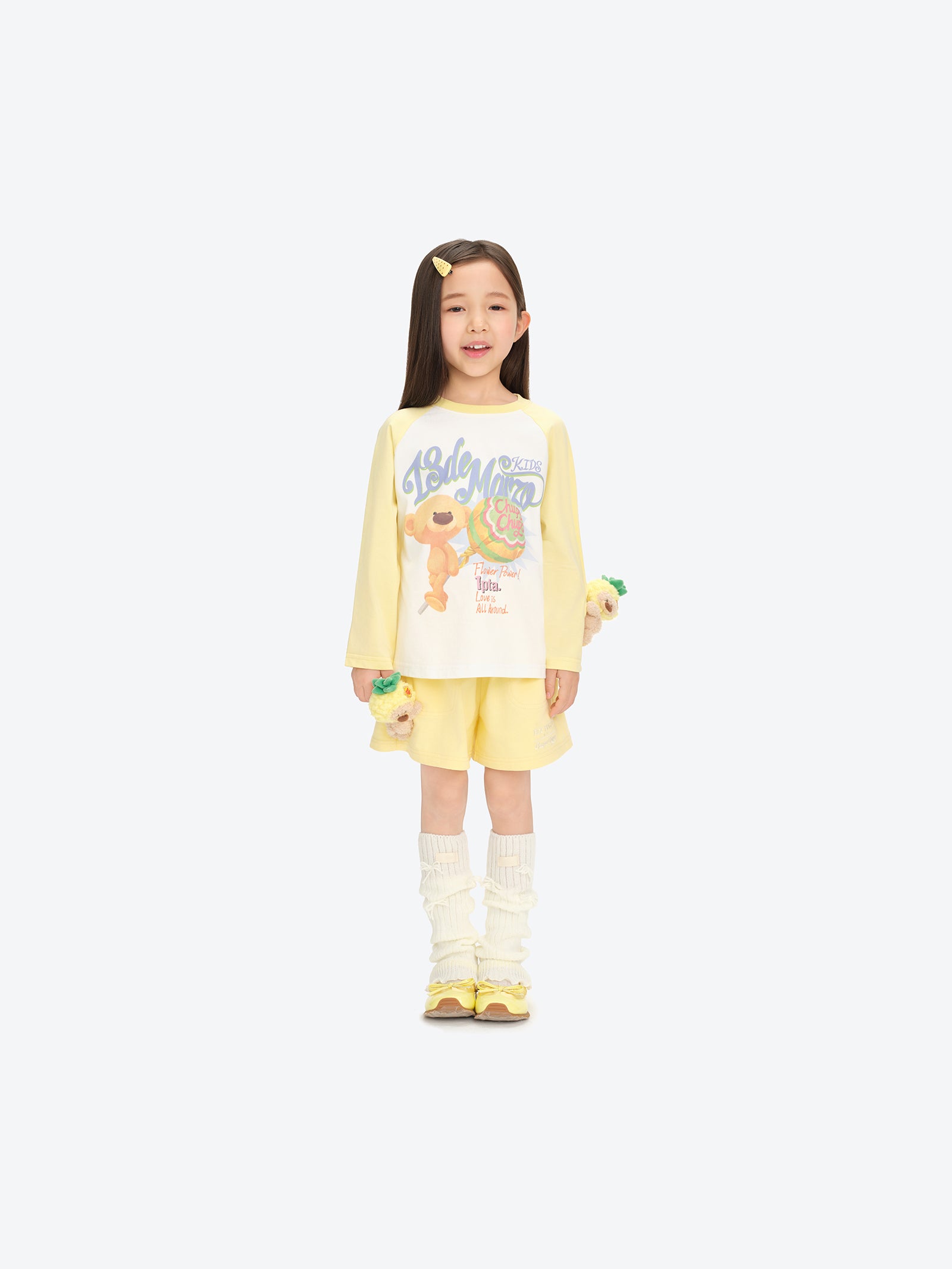 13DE MARZO BabyBear Lollipop Raglan Long Sleeve Yellow - 13DE MARZO