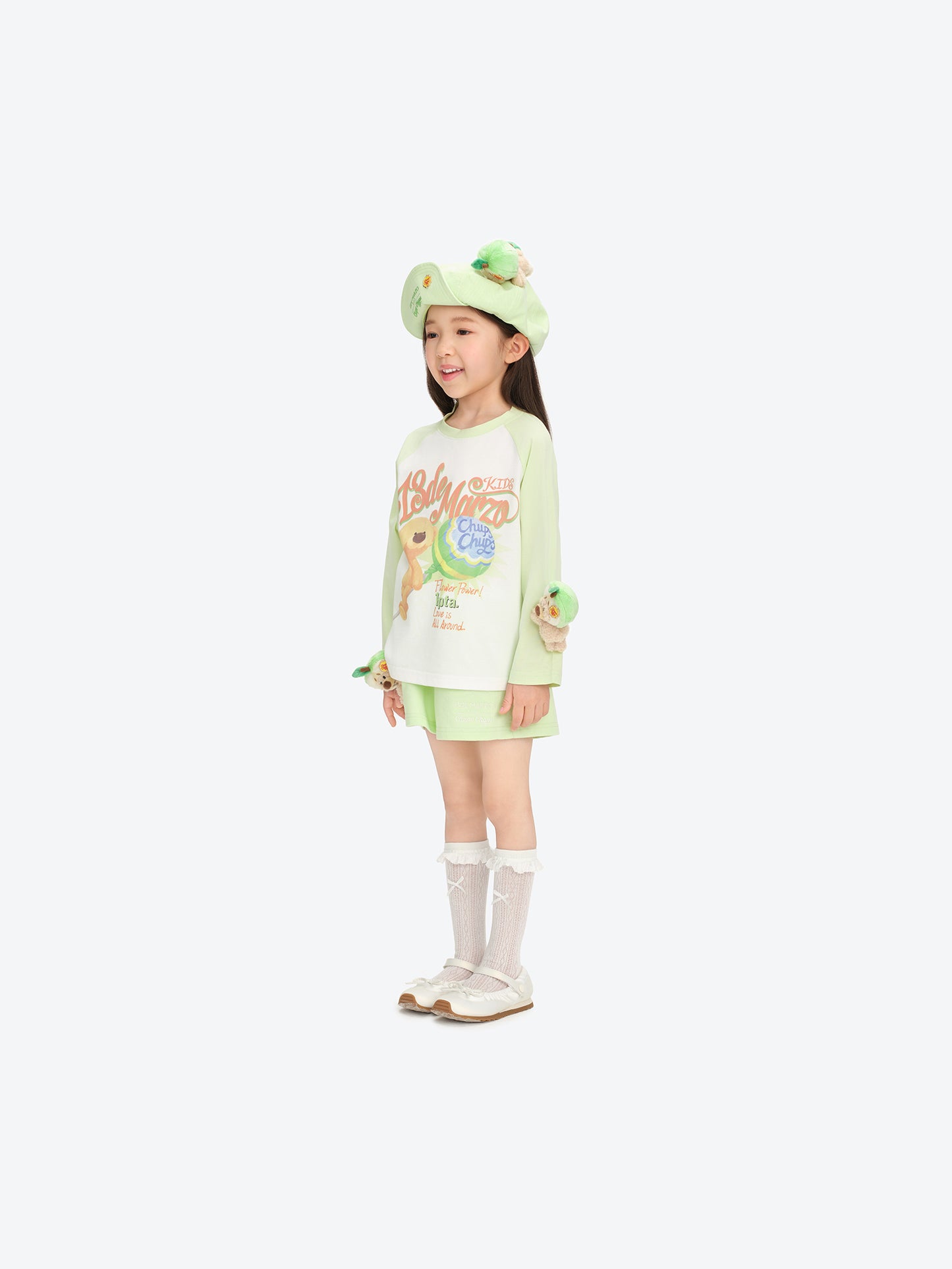 13DE MARZO BabyBear Lollipop Raglan Long Sleeve Green - 13DE MARZO