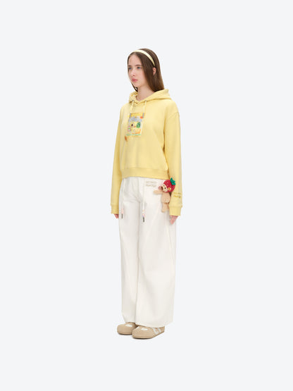 13DE MARZO Lollipop Wrapper Cropped Hoodie Yellow - 13DE MARZO